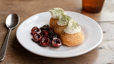 new London restaurants Wildflowers - Fig leaf eclair with cherries - Rebecca Dickson Photography-53